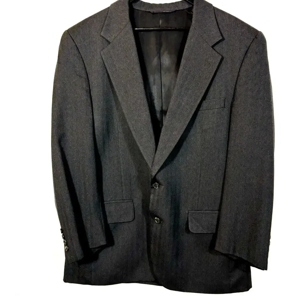 Burberrys Wool Blazer Mens 42S (Estimated) Gray Pinstripe Vintage Burberry